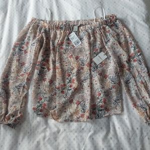 Rose Woven Off Shoulder Blouse